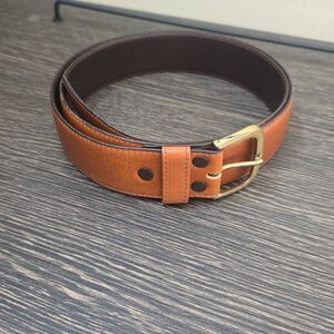 LeJon Vintage Mens Tan Glove Leather Belt, EUC, Gold Buckle, Sz. 40